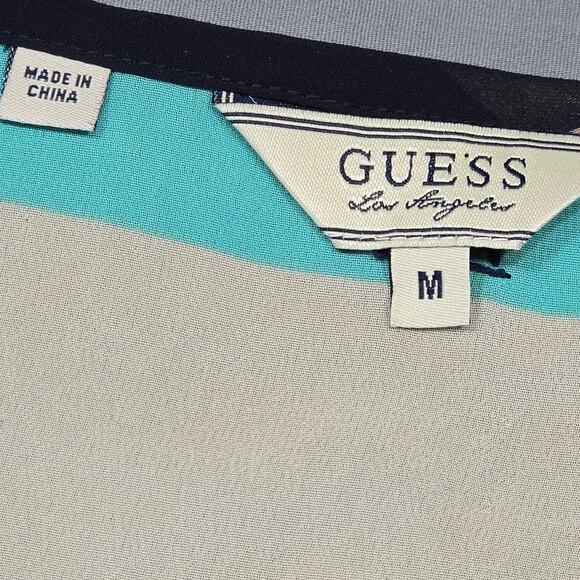 Guess Side Slit Sleeveless Maxi Dress Women Size Medium Vibrant Multicolor Scoop - Picture 3 of 15